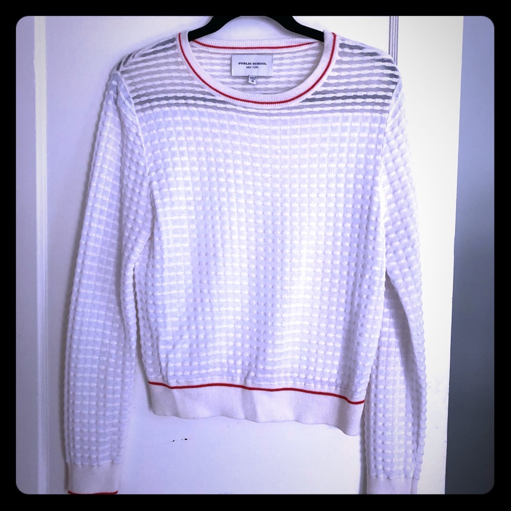 Public School NYC Sheer Textured Sweater